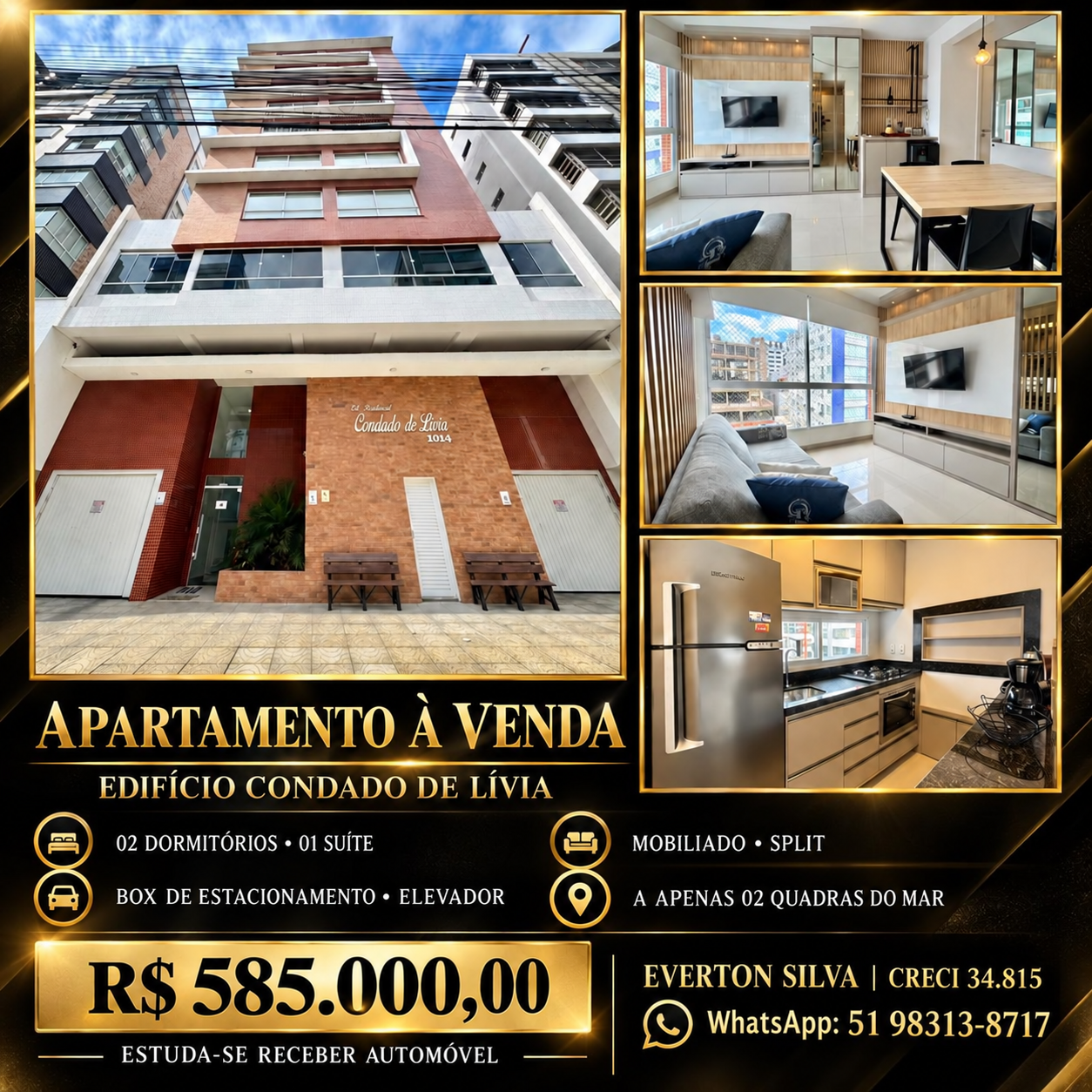 Apartamento para Venda em Zona norte, Capão da Canoa - RS | Ref: APARTAMENTO 02 DORMITÓRIOS COM SUITE BOX DE ESTAC